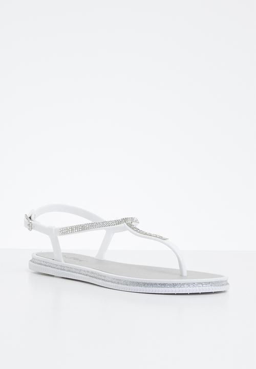 Miss Black - Peria sandal - white