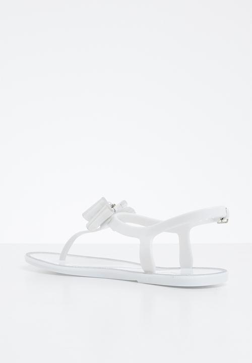 Miss Black - Bow detail sandals - white