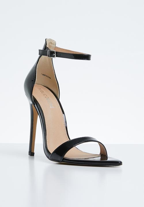 Public Desire - Ace sharp point toe barely there heel - black 