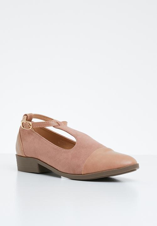 Jada - Fabric combo flat pointed pump - pink