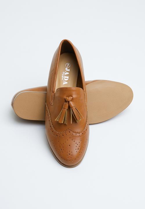 Jada - Tassel combo flat loafer - tan