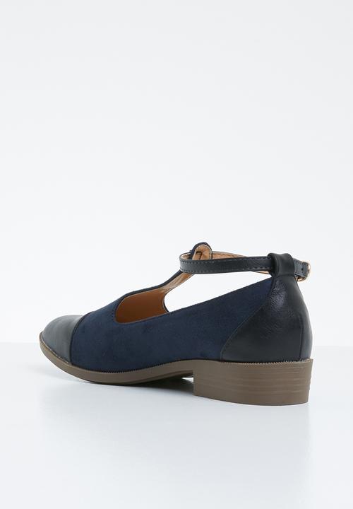 Jada - Fabric combo flat pointed pump - navy