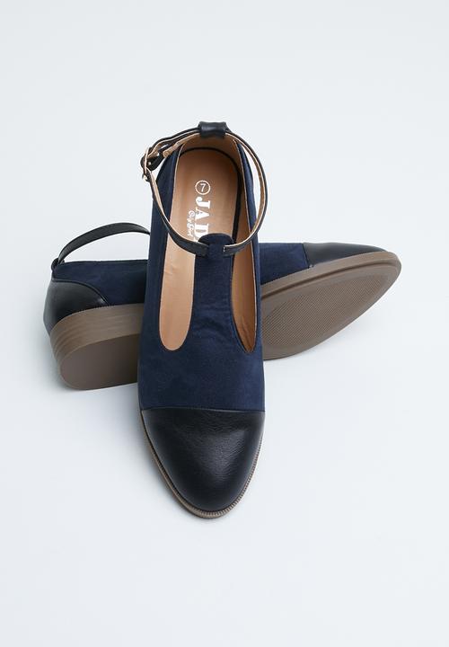 Jada - Fabric combo flat pointed pump - navy