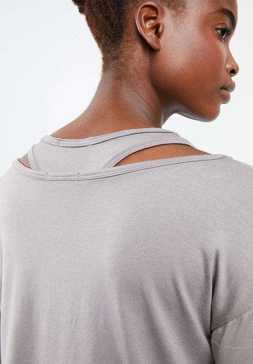 Superbalist - Boxy tee with vest - grey