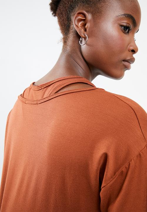 Superbalist - Boxy T with vest - rust