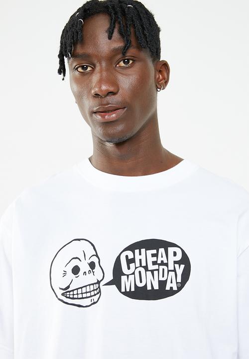 Cheap Monday - Uni speech logo short sleeve tee - white