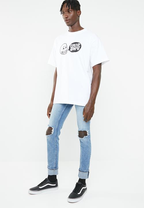 Cheap Monday - Uni speech logo short sleeve tee - white