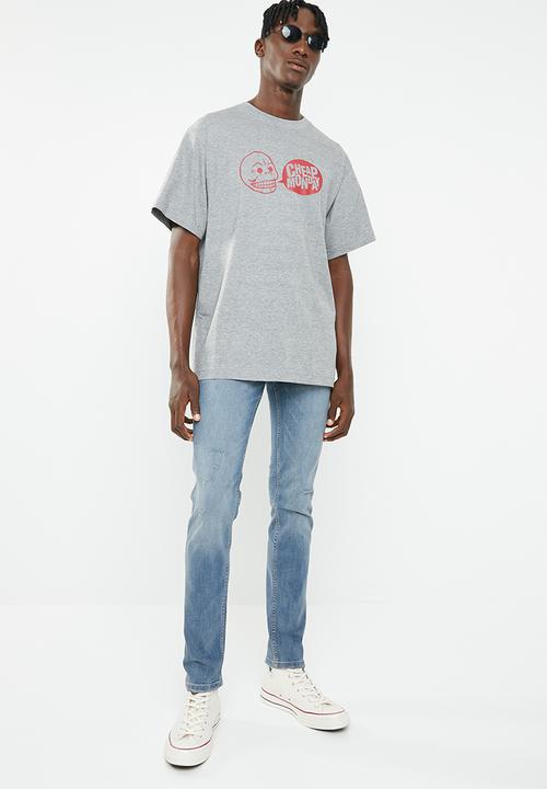 Cheap Monday - Uni speech logo short sleeve tee - grey