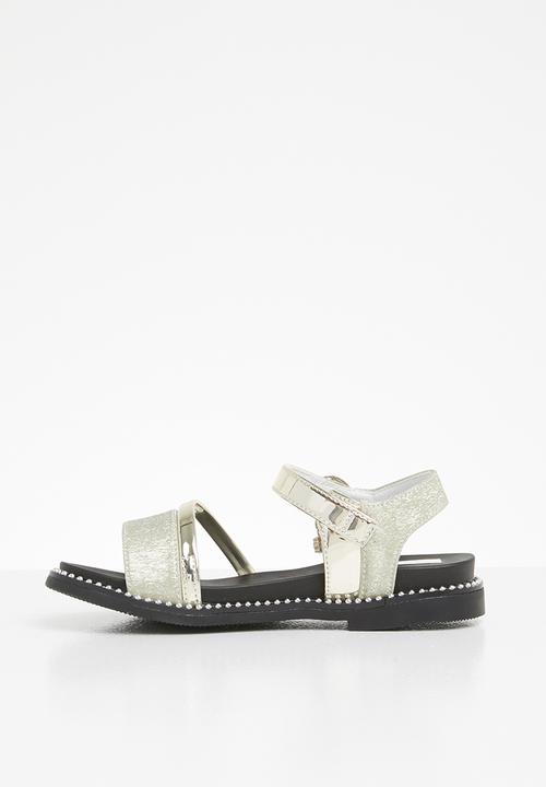 Pop Candy - Metallic crossover sandals - gold