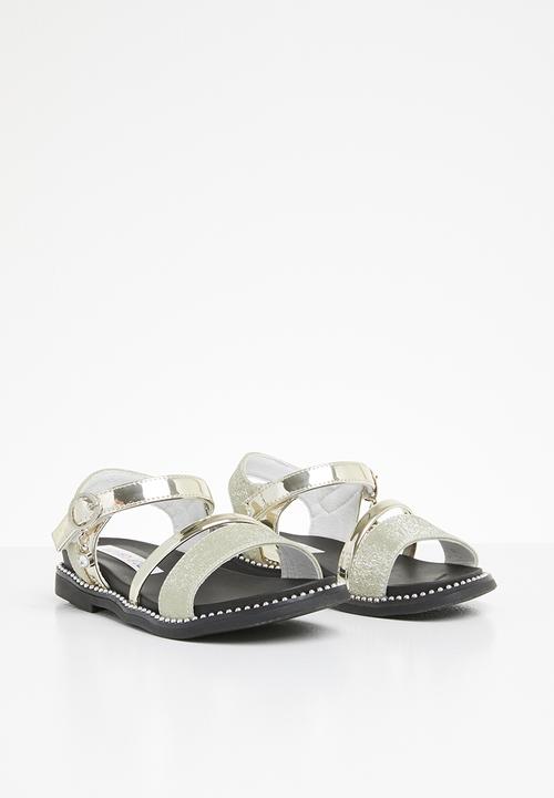 Pop Candy - Metallic crossover sandals - gold