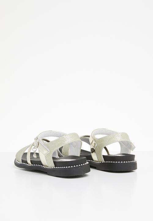 Pop Candy - Metallic crossover sandals - gold