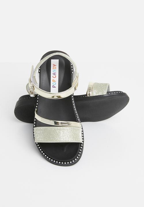 Pop Candy - Metallic crossover sandals - gold