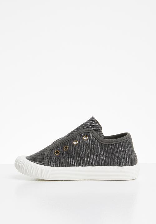Pop Candy - Kids canvas slip on - black