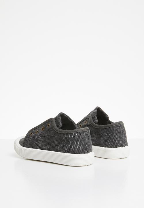 Pop Candy - Kids canvas slip on - black