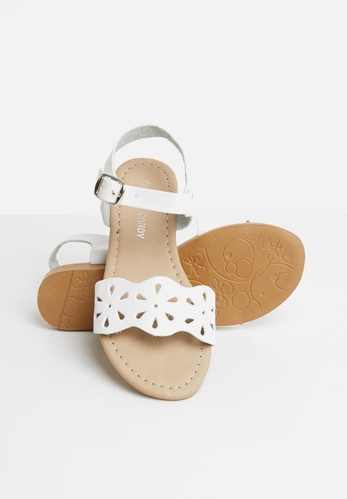 Pop Candy - Buckle detail sandal - white