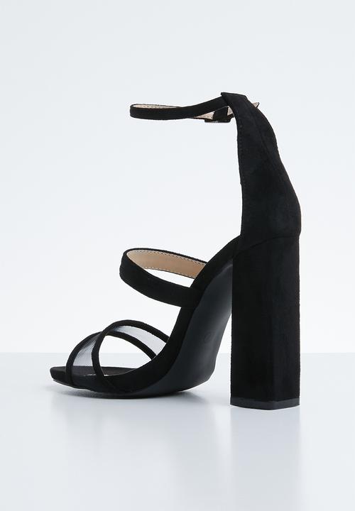 Public Desire - Vino square toe barely there heel - black