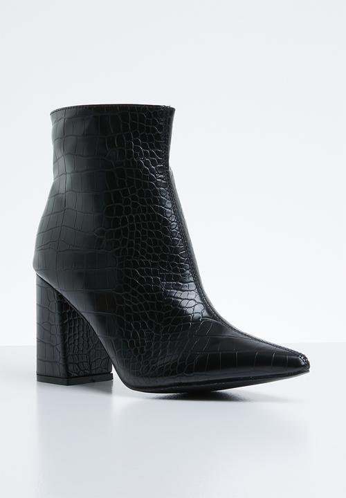 Public Desire - Empire pointed toe ankle boot - black
