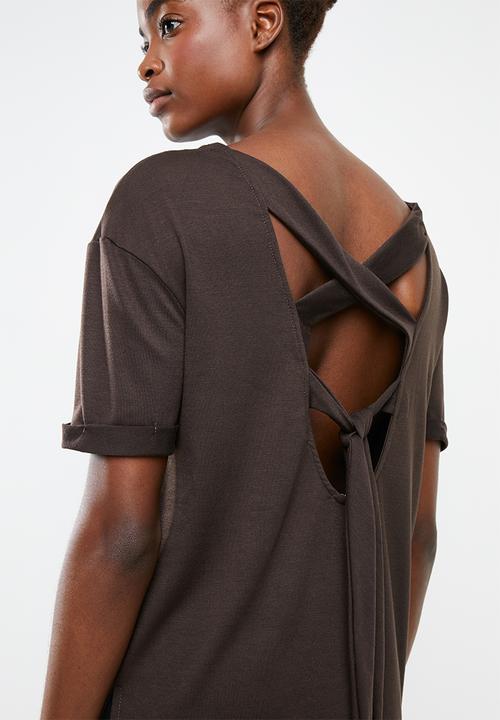 Superbalist - Cross back T-shirt - brown