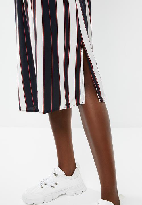 Vero Moda - Stripy sleeveless calf dress - navy & cream