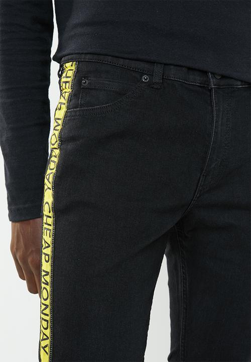 Cheap Monday - Tight fit tape jeans - black