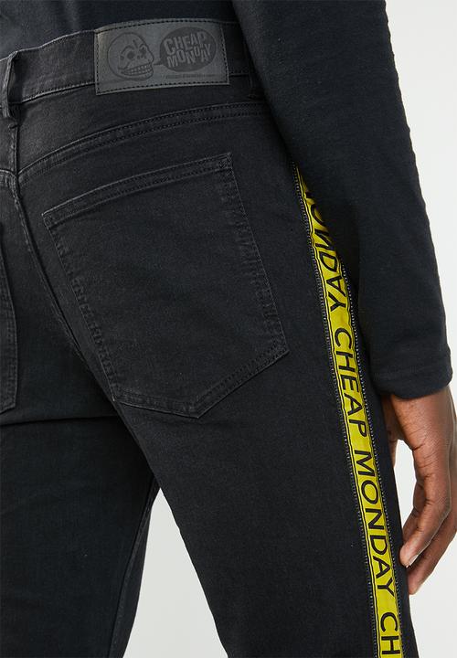 Cheap Monday - Tight fit tape jeans - black