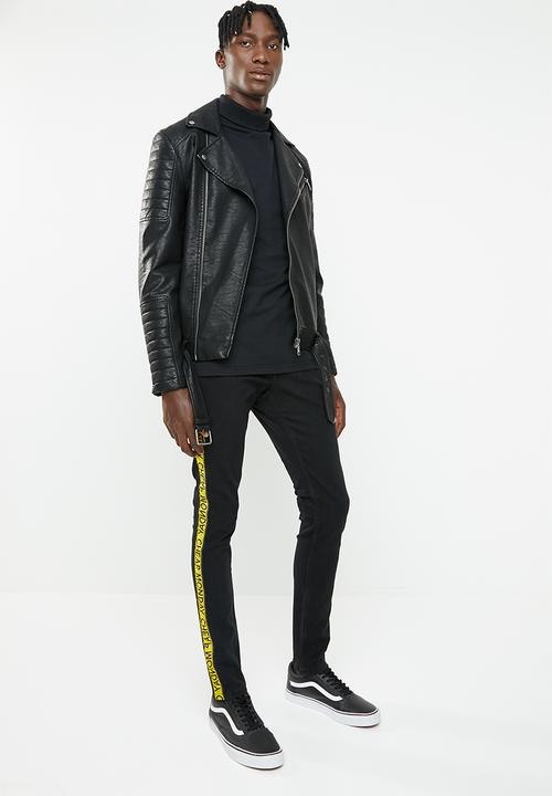 Cheap Monday - Tight fit tape jeans - black