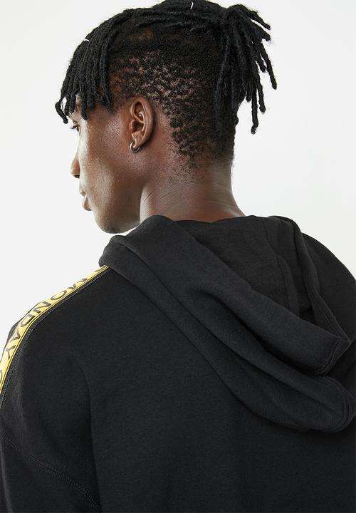 Cheap Monday - Goal logo side taped hoodie - black