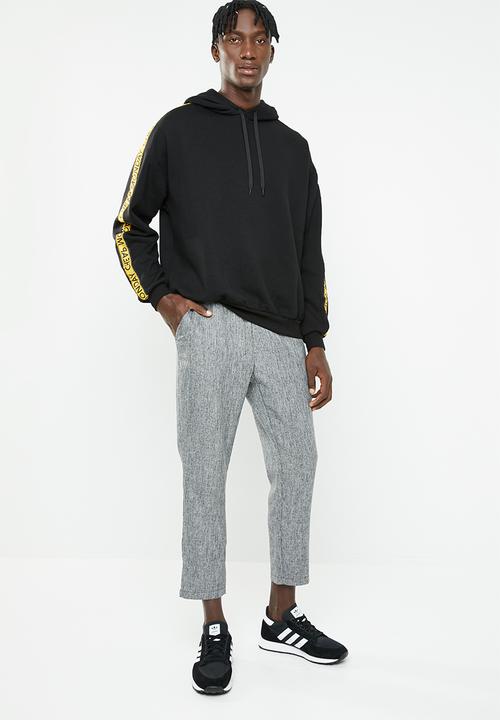 Cheap Monday - Goal logo side taped hoodie - black