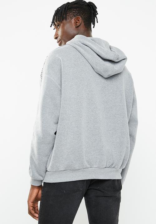 Cheap Monday - Goal logo side taped hoodie - grey