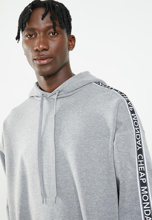 Cheap Monday - Goal logo side taped hoodie - grey