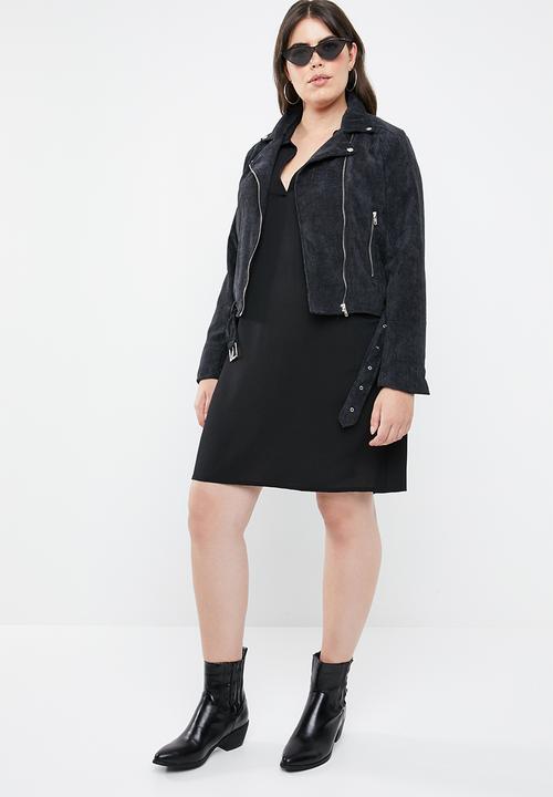 Missguided - Curve cord aviator jacket - black