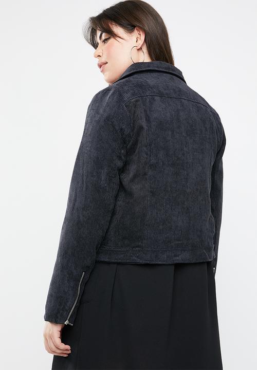 Missguided - Curve cord aviator jacket - black