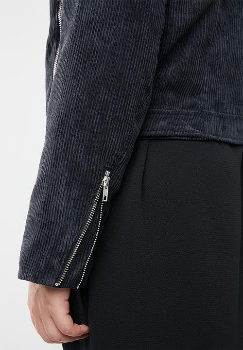 Missguided - Curve cord aviator jacket - black