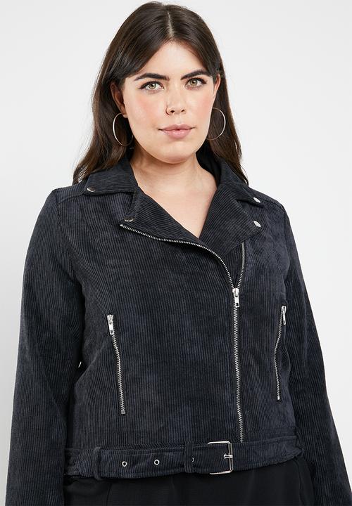 Missguided - Curve cord aviator jacket - black