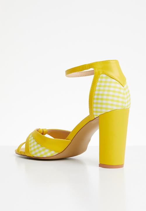 Plum - Check heel - yellow