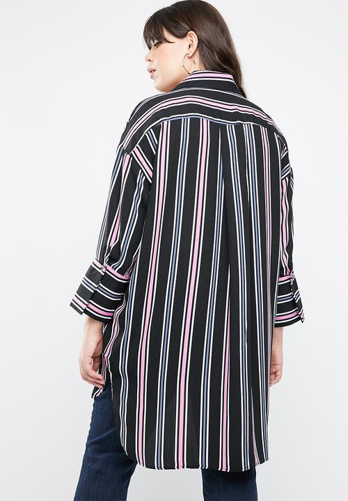 STYLE REPUBLIC PLUS - Longer length stripe shirt - multi