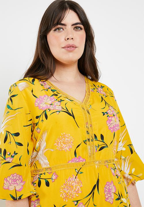 STYLE REPUBLIC PLUS - Ladder lace pebble dress - multi