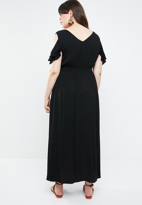 STYLE REPUBLIC PLUS - Garden cold shoulder dress - black