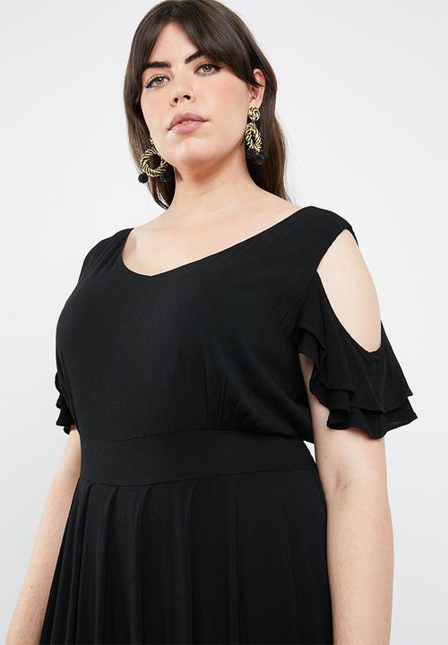 STYLE REPUBLIC PLUS - Garden cold shoulder dress - black