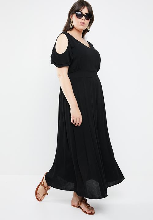 STYLE REPUBLIC PLUS - Garden cold shoulder dress - black