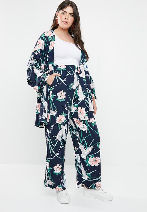 STYLE REPUBLIC PLUS - Piped detail satin pants - multi