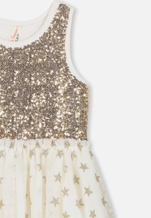 Cotton On - Iris tulle dress - gold & cream 