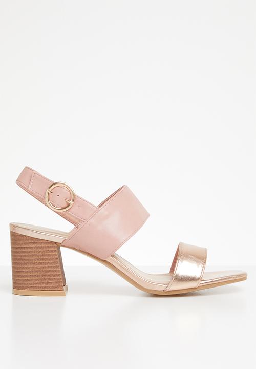 STYLE REPUBLIC - Slingback block heels - rose gold & pink
