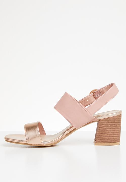 STYLE REPUBLIC - Slingback block heels - rose gold & pink