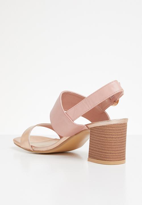 STYLE REPUBLIC - Slingback block heels - rose gold & pink