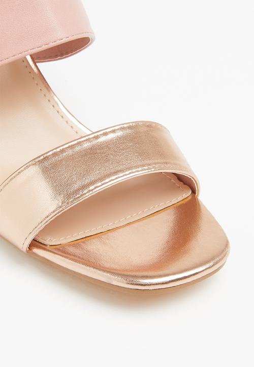 STYLE REPUBLIC - Slingback block heels - rose gold & pink