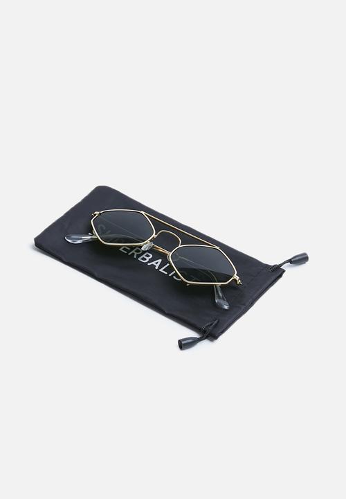 Superbalist - Poppy hexagon sunglasses- gold & green