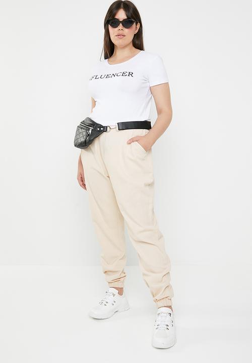 Missguided - Curve combat trousers - cream