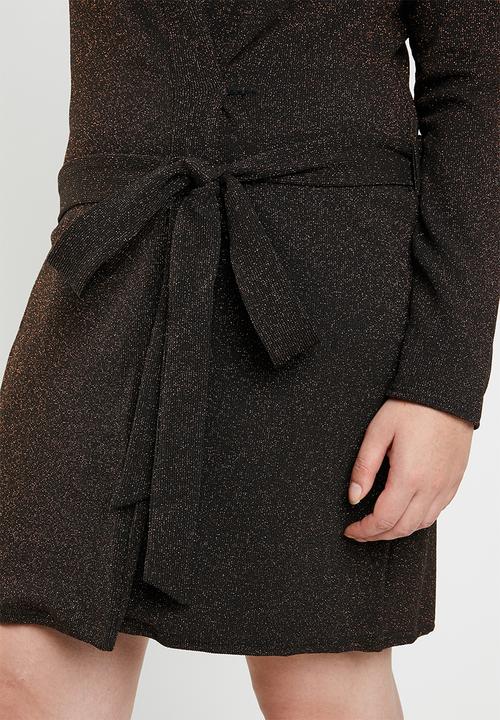 Missguided - Curve sparkle blazer dress - brown