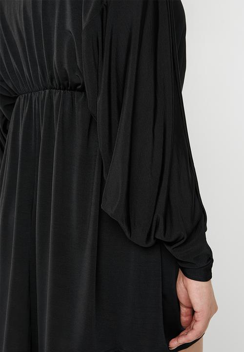 Missguided - Curve batwing slinky mini dress - black